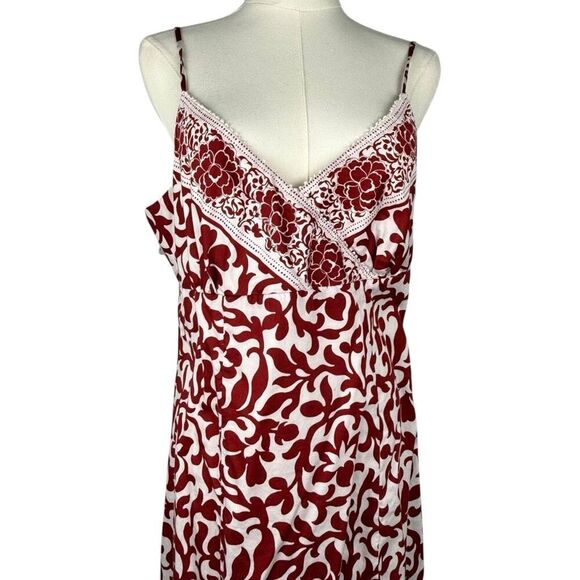 Ann Taylor Dresses & Skirts - Hart of Dixie Style Red‎ White Print Sundress Women's 12 Cotton Midi Cottagecore